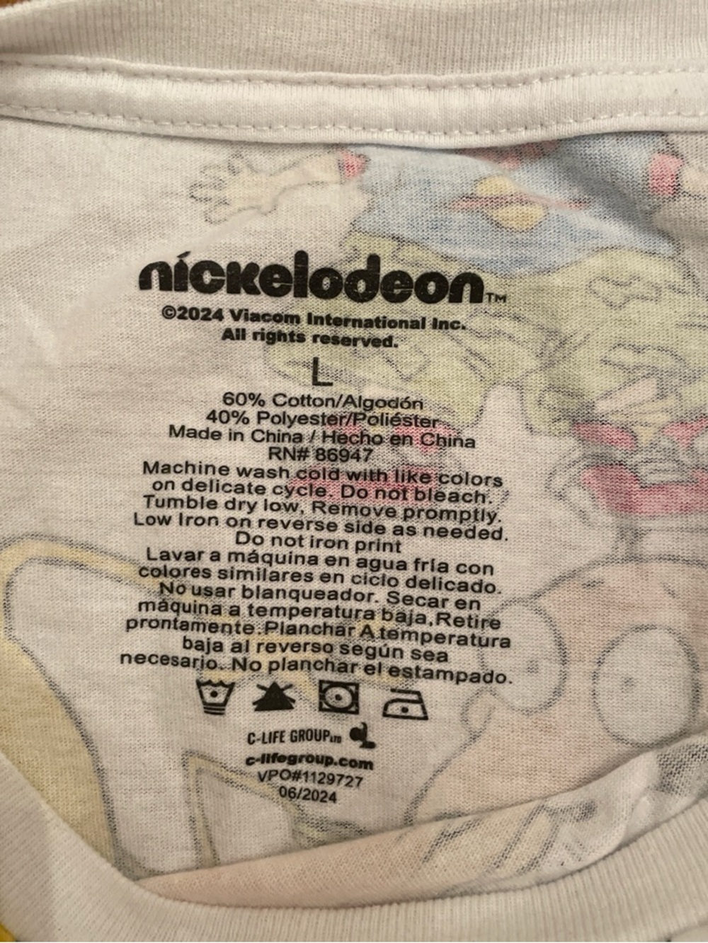 Nickelodeon 90s Nick Toons Graphic Tee - White with Multicolor Print - Picture 3 of 3